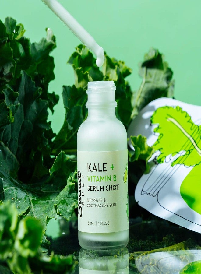 Sweet Chef Kale + Vitamin B Serum Shot - Hydrating Antioxidant-Rich Facial Serum with Vitamin B + Aloe Vera for Moisturizing + Soothes Dry Skin for a Radiant Glow - Vegan (30ml / 1 fl oz) - Image 2
